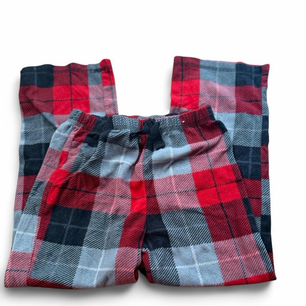 Plaid Kids Bottoms in Red and Gray